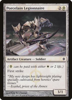 Porcelain Legionnaire card from New Phyrexia