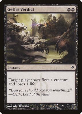 Geth's Verdict card from New Phyrexia