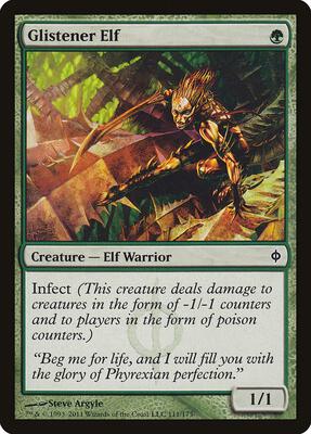 Glistener Elf card from New Phyrexia