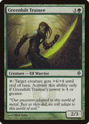 Greenhilt Trainee card from New Phyrexia