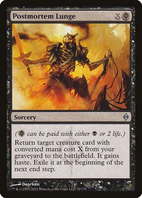 Postmortem Lunge card from New Phyrexia