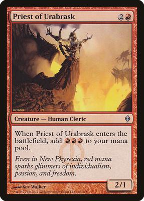 Priest of Urabrask card from New Phyrexia