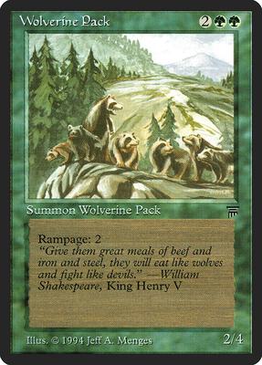 Wolverine Pack card from Legends