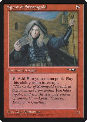 Agent of Stromgald (Woman Holding Staff) card from Alliances