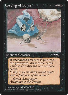 Casting of Bones (Hooded Figure) card from Alliances