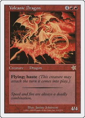 Volcanic Dragon card from Starter 1999