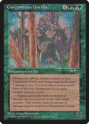 Gargantuan Gorilla card from Alliances