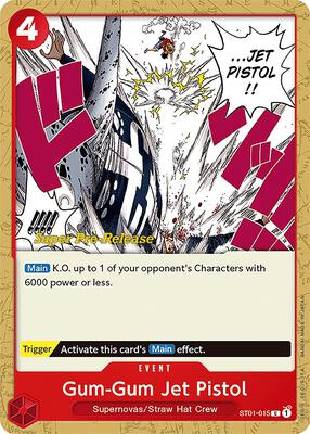 Gum-Gum Jet Pistol card from Super Pre-Release Starter Deck 1: Straw Hat Crew