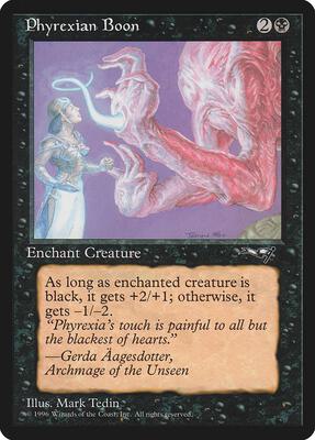 Phyrexian Boon card from Alliances