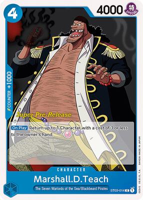 Marshall.D.Teach card from Super Pre-Release Starter Deck 3: The Seven Warlords of the Sea