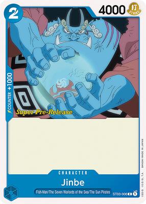 Jinbe card from Super Pre-Release Starter Deck 3: The Seven Warlords of the Sea