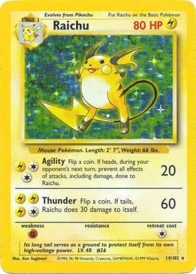 Raichu card from Base Set