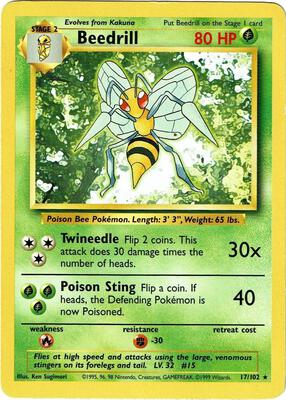 Beedrill card from Base Set