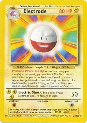 Electrode card from Base Set