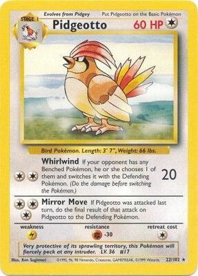 Pidgeotto card from Base Set