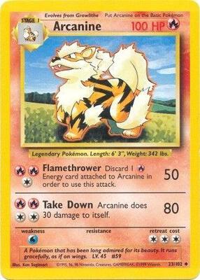 Arcanine card from Base Set
