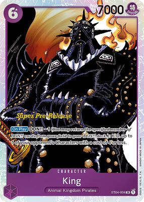 King card from Super Pre-Release Starter Deck 4: Animal Kingdom Pirates