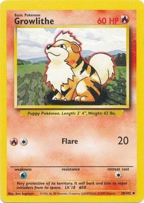 Growlithe card from Base Set