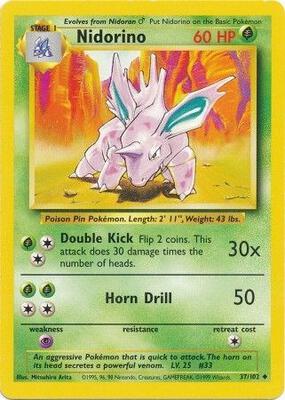 Nidorino card from Base Set