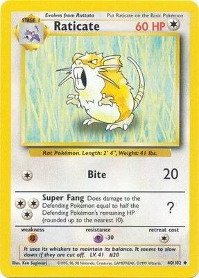 Raticate card from Base Set