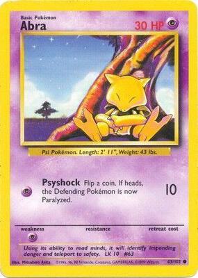 Abra card from Base Set