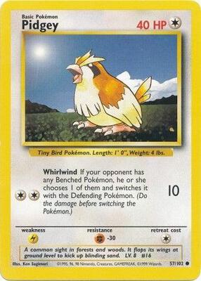 Pidgey card from Base Set