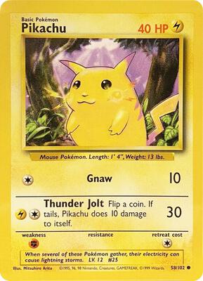 Pikachu card from Base Set