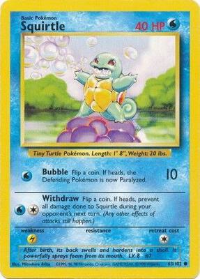 Squirtle card from Base Set