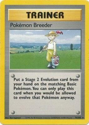 Pokemon Breeder card from Base Set