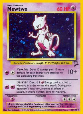 Mewtwo card from Base Set 2