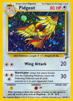 Pidgeot card from Base Set 2