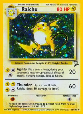 Raichu card from Base Set 2