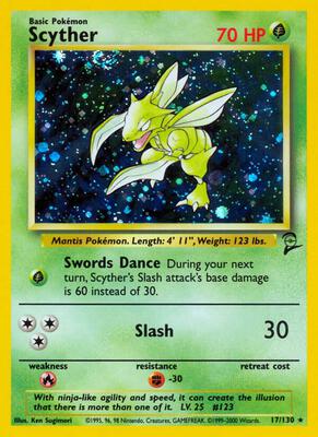 Scyther card from Base Set 2