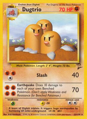 Dugtrio card from Base Set 2