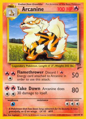 Arcanine card from Base Set 2