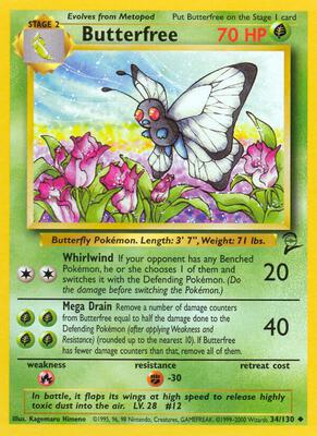 Butterfree card from Base Set 2