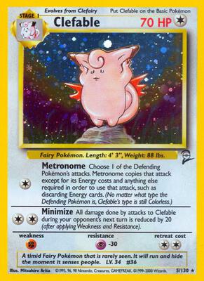 Clefable card from Base Set 2