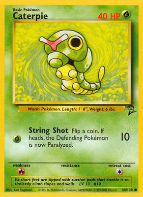 Caterpie card from Base Set 2
