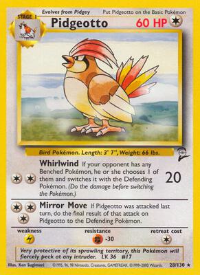 Pidgeotto card from Base Set 2