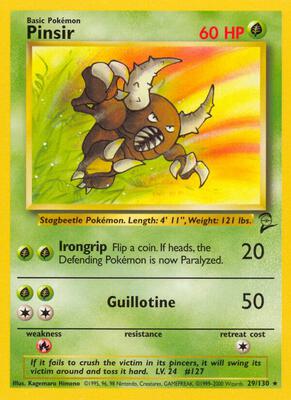 Pinsir card from Base Set 2