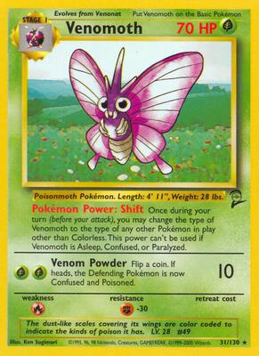 Venomoth card from Base Set 2