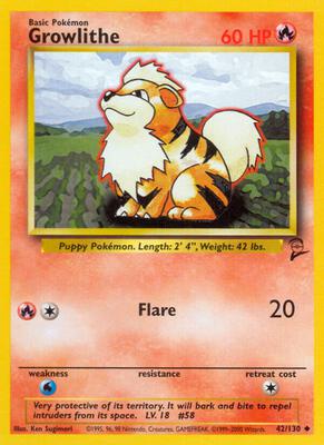 Growlithe card from Base Set 2