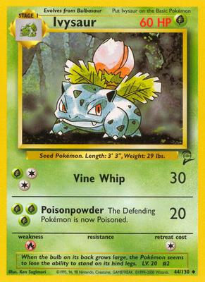 Ivysaur card from Base Set 2