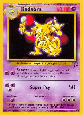 Kadabra card from Base Set 2