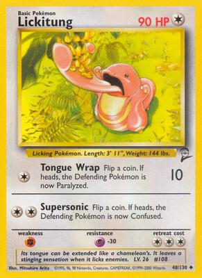Lickitung card from Base Set 2