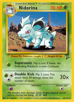 Nidorina card from Base Set 2