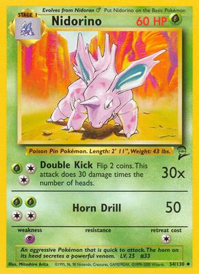 Nidorino card from Base Set 2