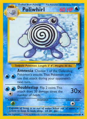 Poliwhirl card from Base Set 2