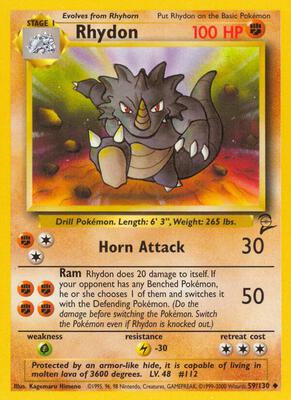 Rhydon card from Base Set 2