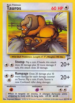 Tauros card from Base Set 2